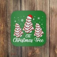 Oh Christmas Tree Cakes Debbie Funny Christmas Snack Cake Coaster thumb 0