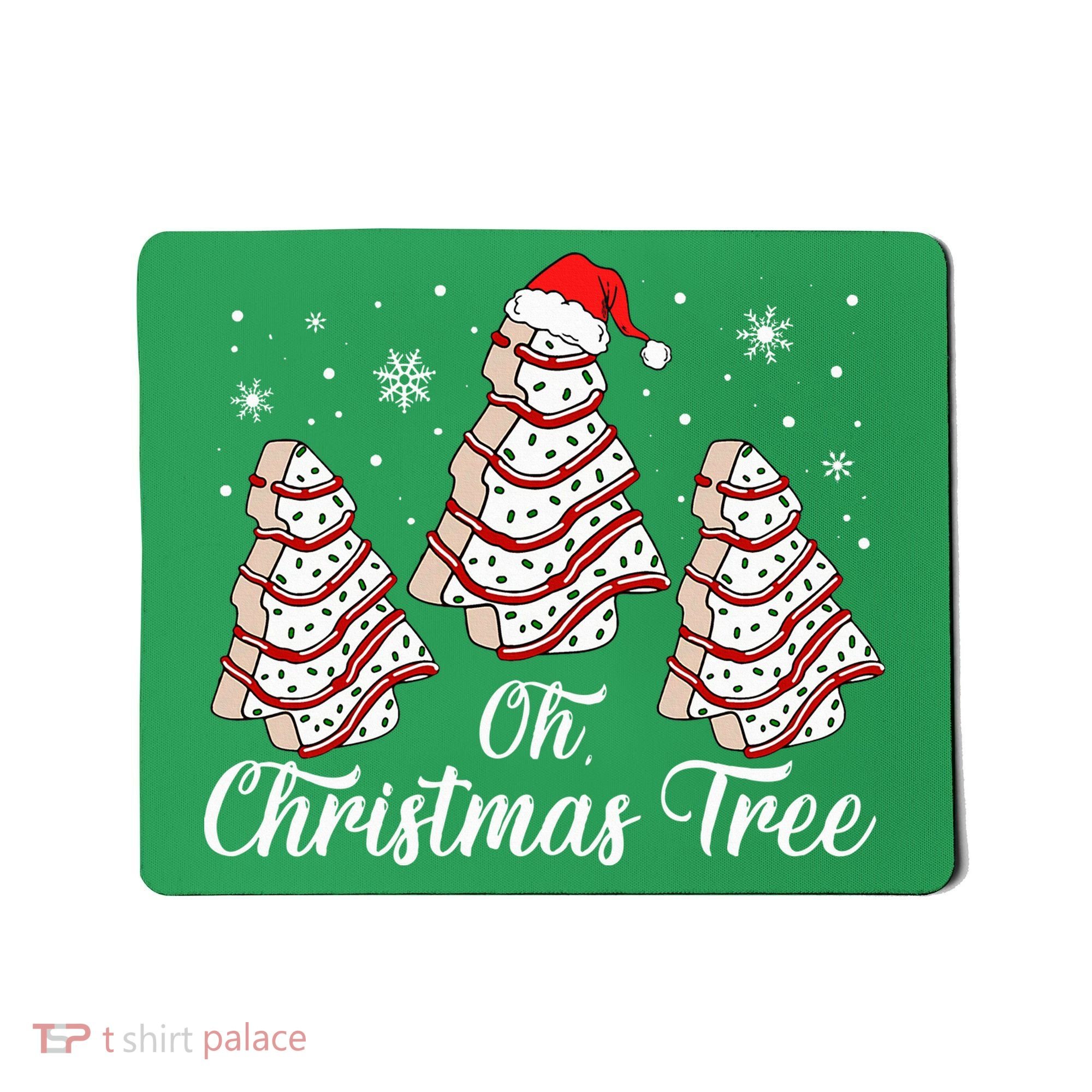 Oh Christmas Tree Cakes Debbie Funny Christmas Snack Cake Mousepad