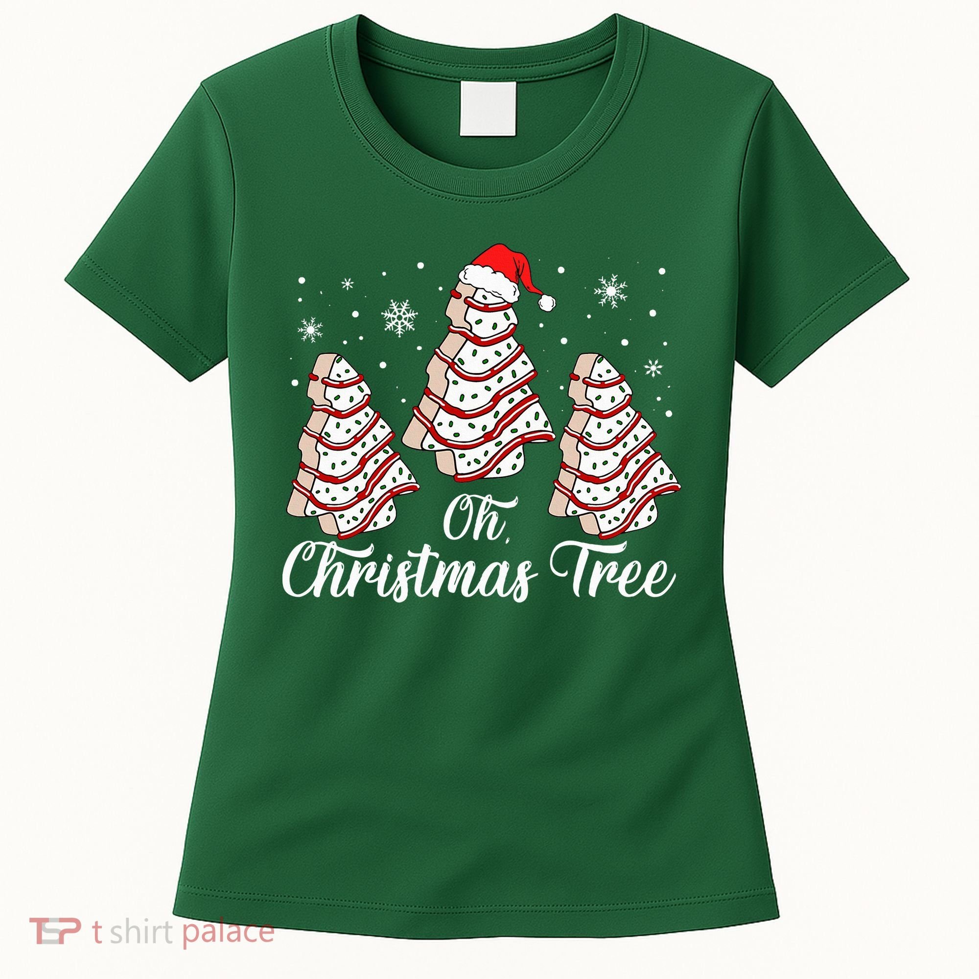 Oh Christmas Tree Cakes Debbie Funny Christmas Snack Cake Women's T-Shirt