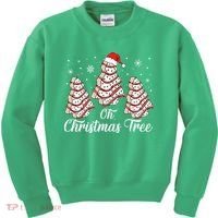Oh Christmas Tree Cakes Debbie Funny Christmas Snack Cake Kids Sweatshirt thumb 0