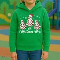 Oh Christmas Tree Cakes Debbie Funny Christmas Snack Cake Kids Hoodie thumb 3
