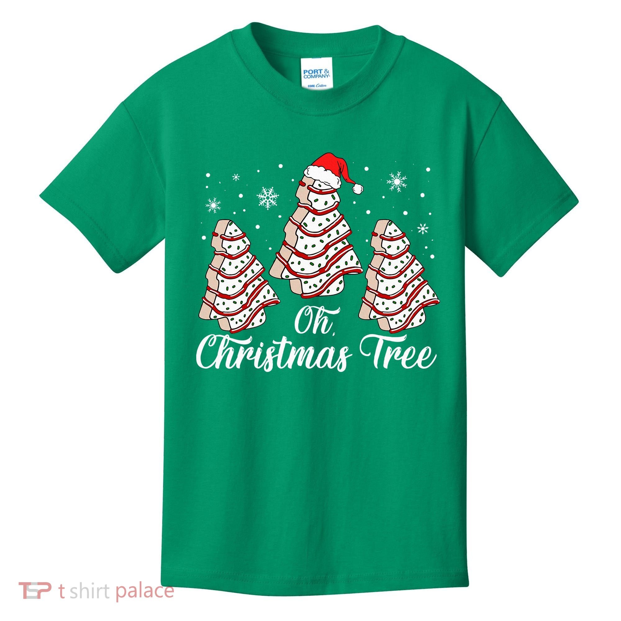 Oh Christmas Tree Cakes Debbie Funny Christmas Snack Cake Kids T-Shirt