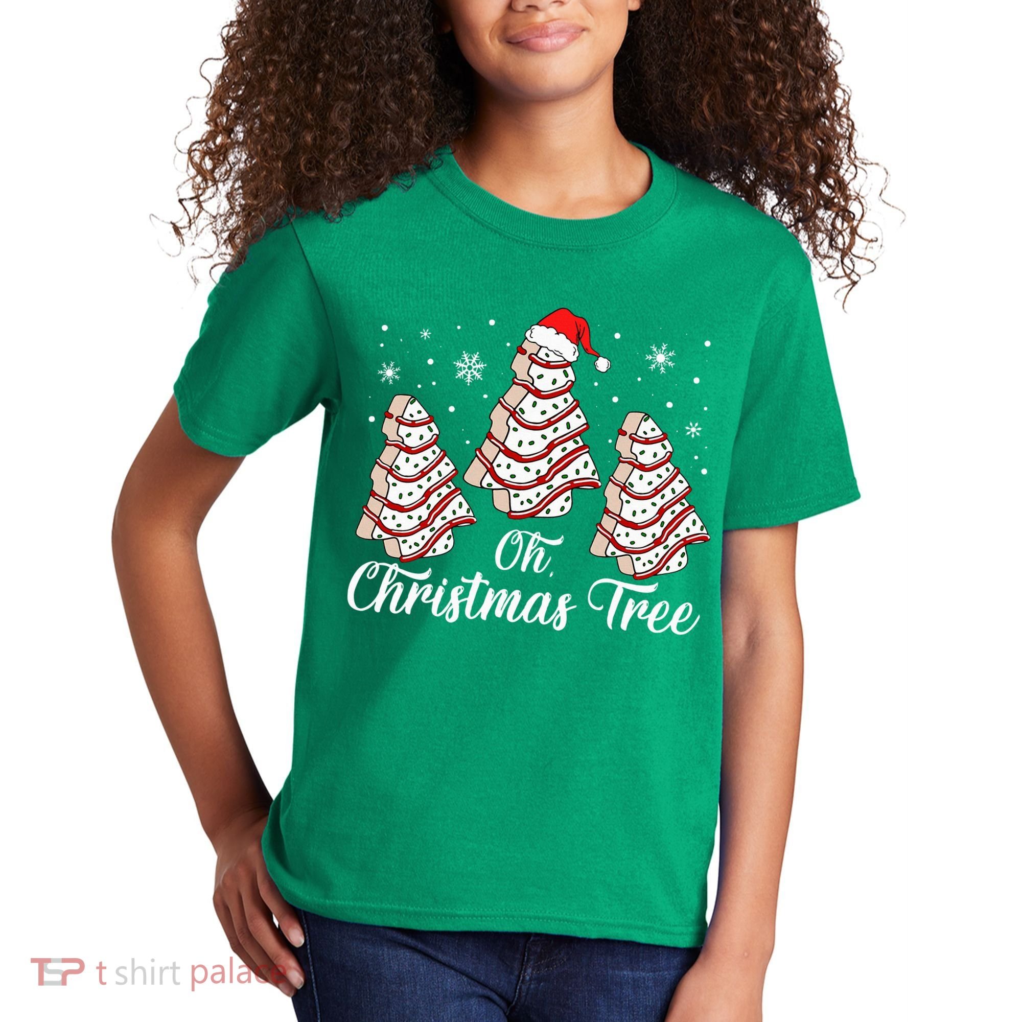Oh Christmas Tree Cakes Debbie Funny Christmas Snack Cake Kids T-Shirt