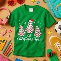 Oh Christmas Tree Cakes Debbie Funny Christmas Snack Cake Kids T-Shirt thumb 3