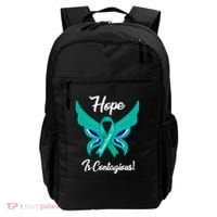 Ovarian Cancer Teal Ribbon Awareness Hope Butterfly Gift Backpack thumb 0