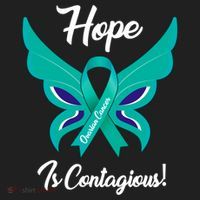 Ovarian Cancer Teal Ribbon Awareness Hope Butterfly Gift Beanie thumb 2
