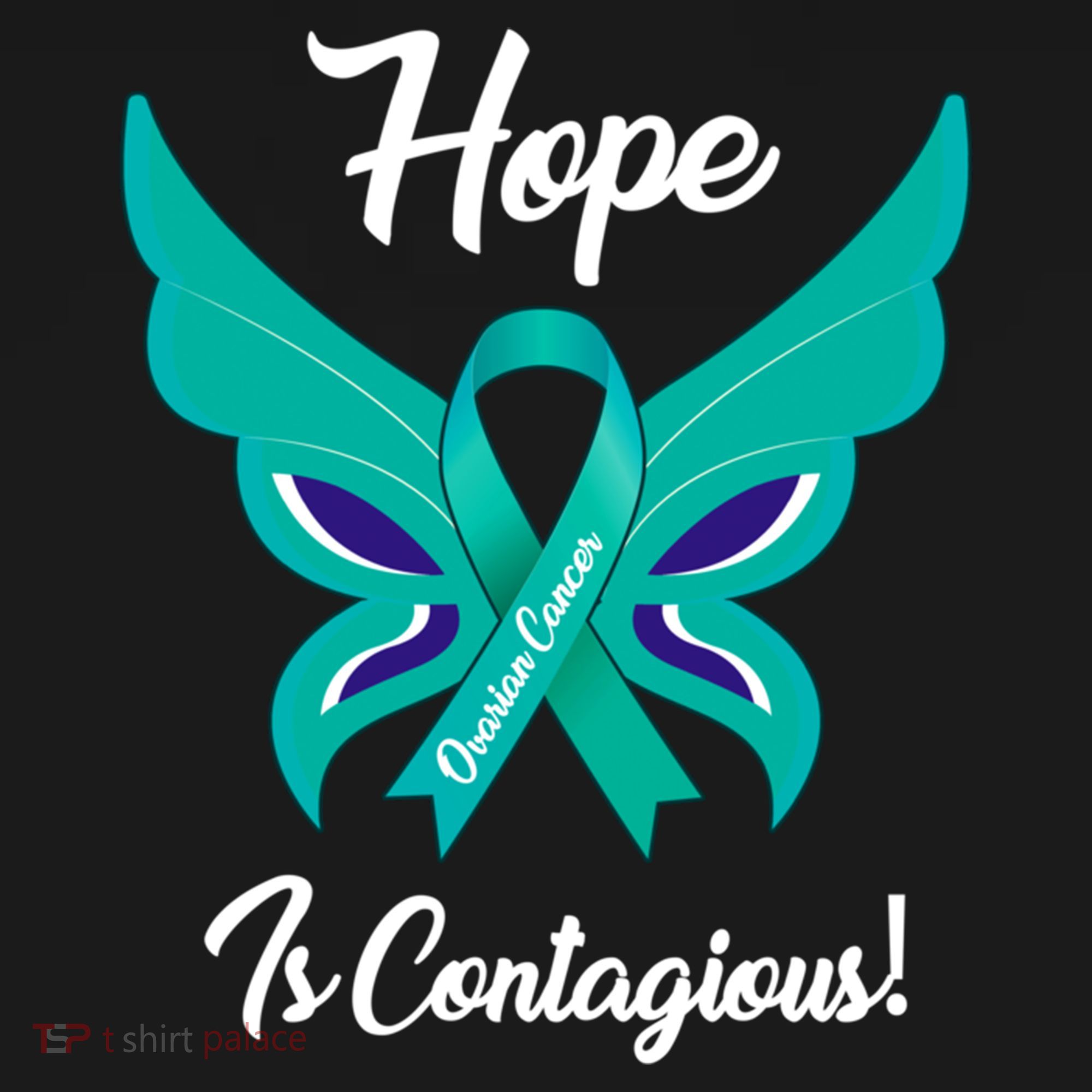 Ovarian Cancer Teal Ribbon Awareness Hope Butterfly Gift Women's Hoodie
