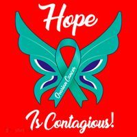 Ovarian Cancer Teal Ribbon Awareness Hope Butterfly Gift Santa Hat thumb 1