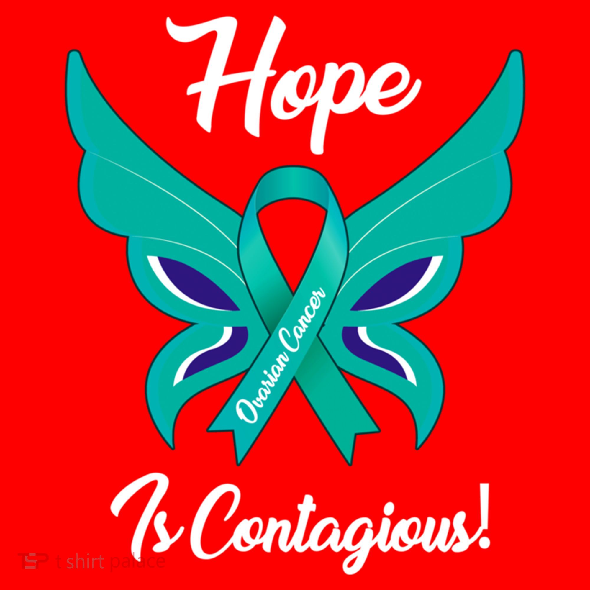 Ovarian Cancer Teal Ribbon Awareness Hope Butterfly Gift Santa Hat