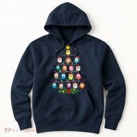 Owl Christmas Tree Lights Xmas Pajama Gifts For Owl Lovers Hoodie thumb 0
