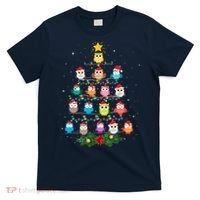 Owl Christmas Tree Lights Xmas Pajama Gifts For Owl Lovers T-Shirt thumb 0