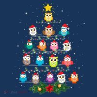 Owl Christmas Tree Lights Xmas Pajama Gifts For Owl Lovers Mousepad thumb 1