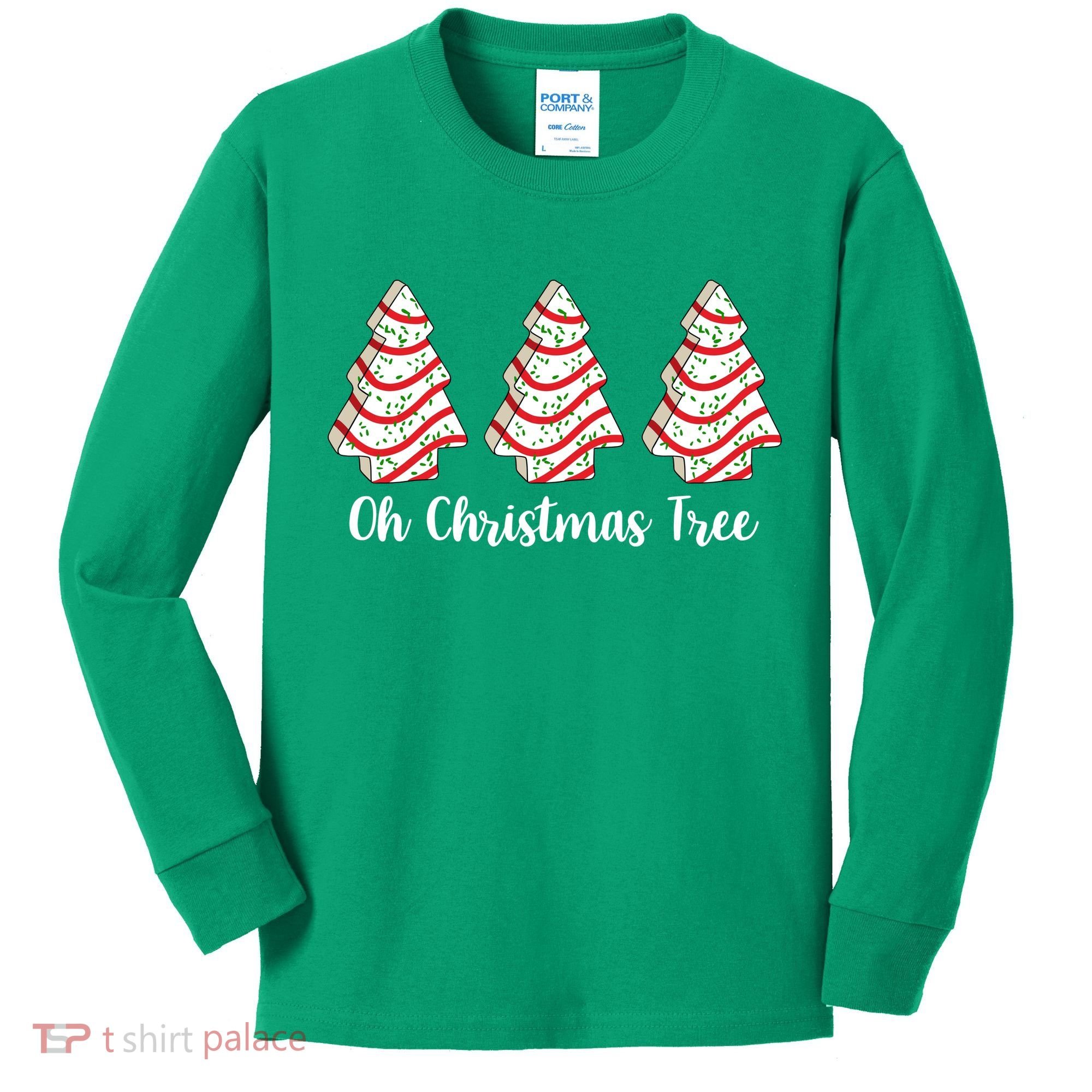 Oh Christmas Tree Holiday Cookie Kids Long Sleeve Shirt