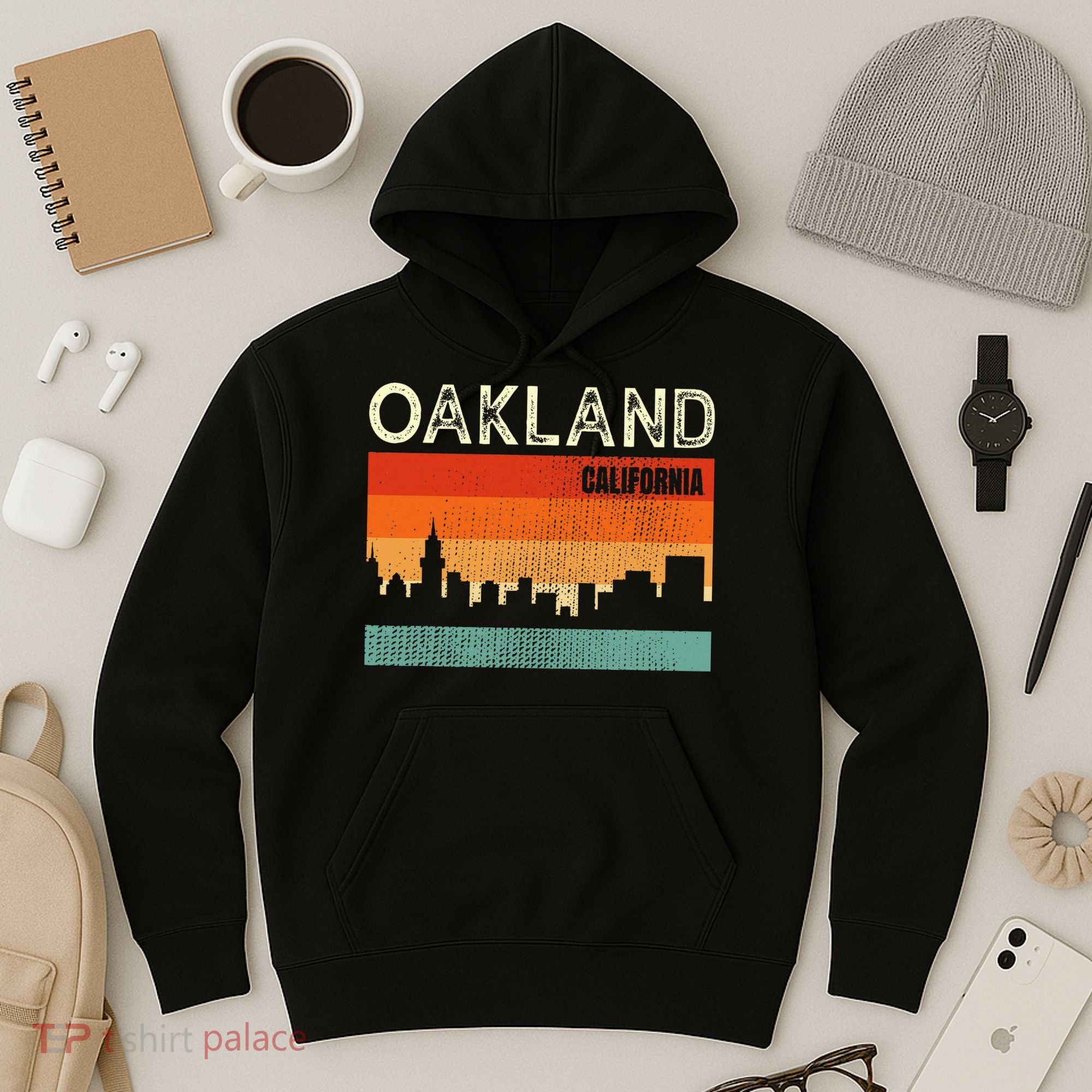 Oakland California Town Skyline Hoodie