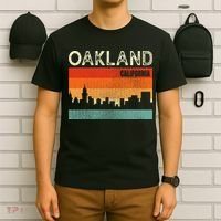 Oakland California Town Skyline T-Shirt thumb 6