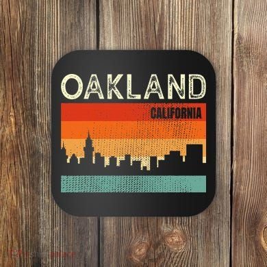 Oakland California Town Skyline Coaster