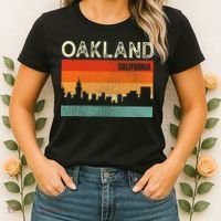 Oakland California Town Skyline Women's T-Shirt thumb 2