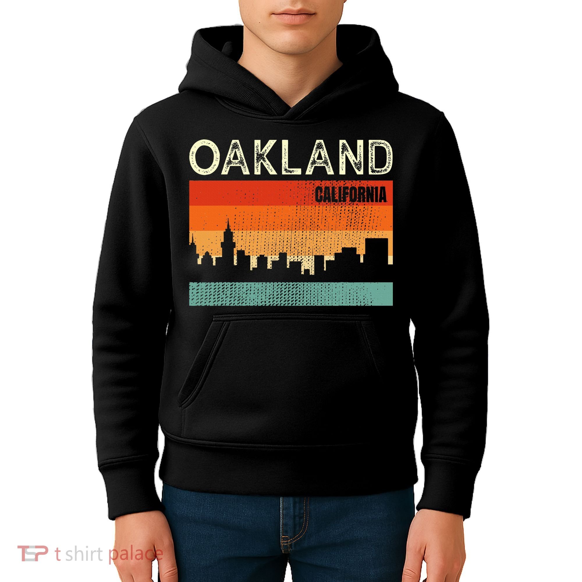 Oakland California Town Skyline Kids Hoodie