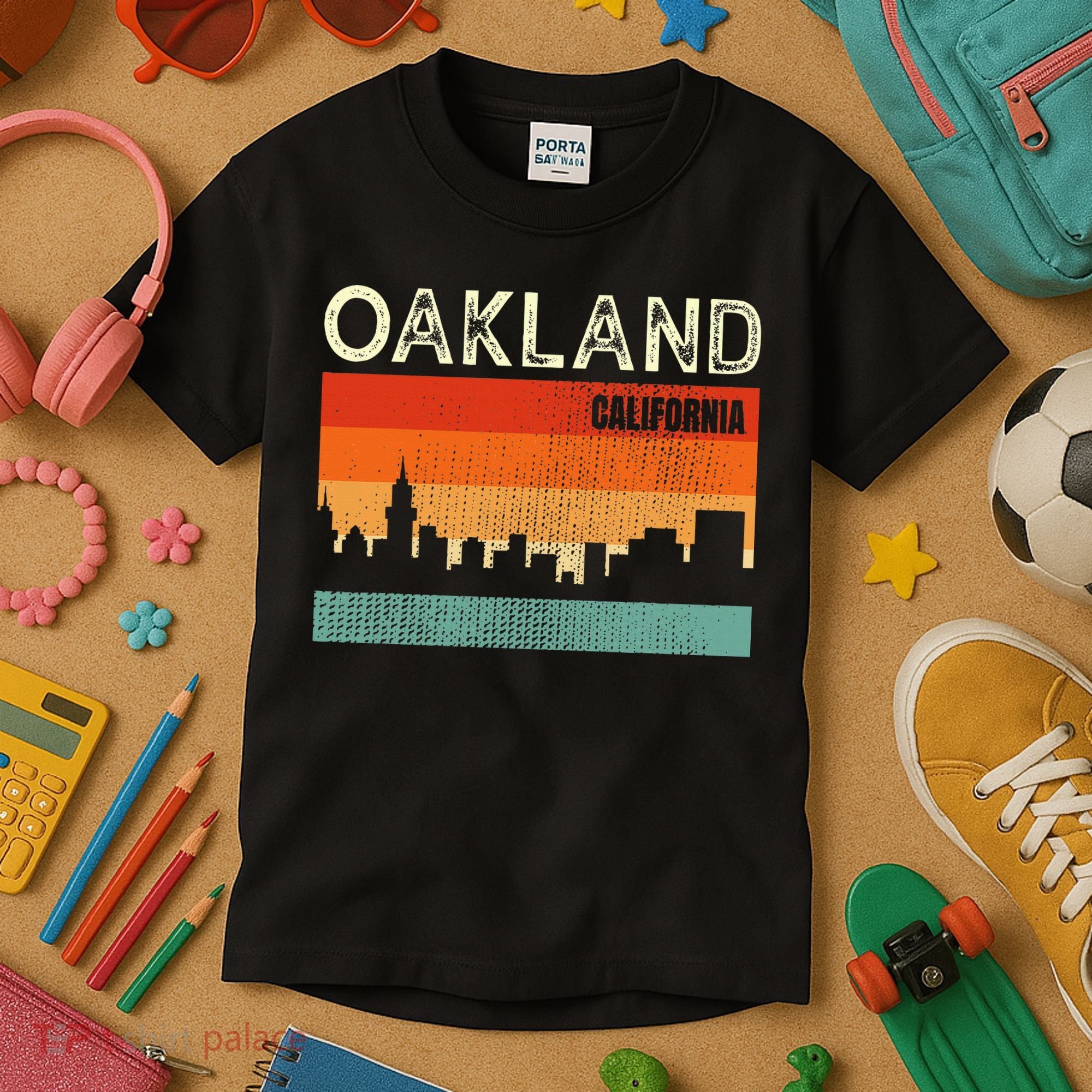 Oakland California Town Skyline Kids T-Shirt