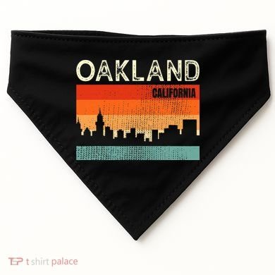 Oakland California Town Skyline USA-Made Doggie Bandana