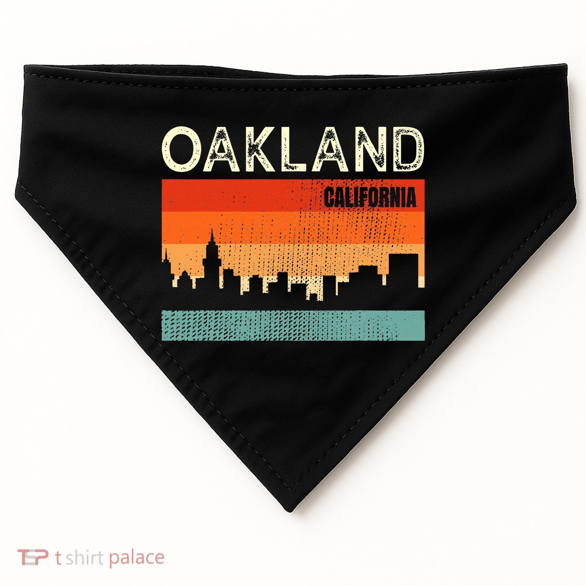 Oakland California Town Skyline USA-Made Doggie Bandana