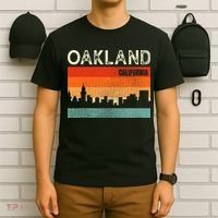 Oakland California Town Skyline T-Shirt thumb 6