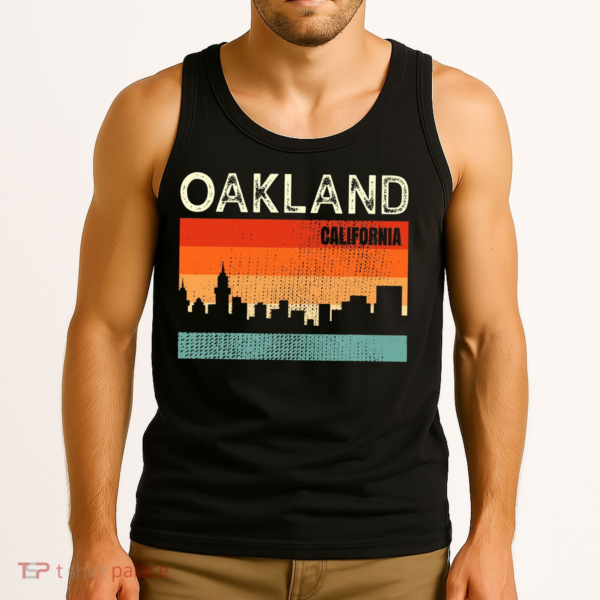 Oakland California Town Skyline Tank Top