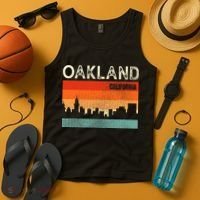 Oakland California Town Skyline Tank Top thumb 4