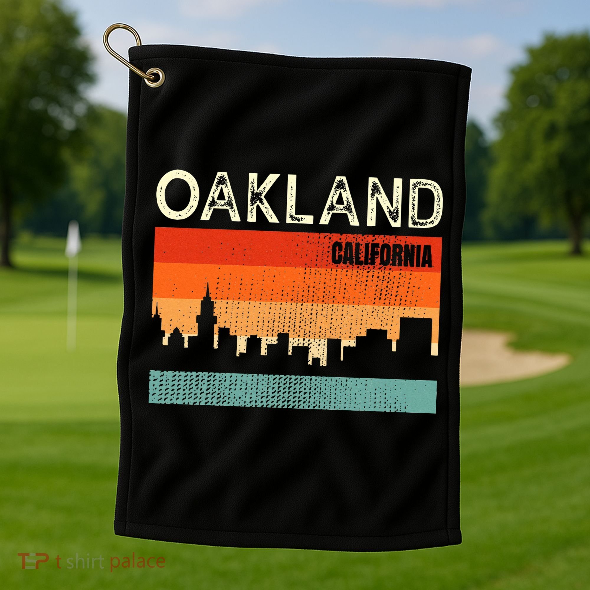 Oakland California Town Skyline Golf Towel