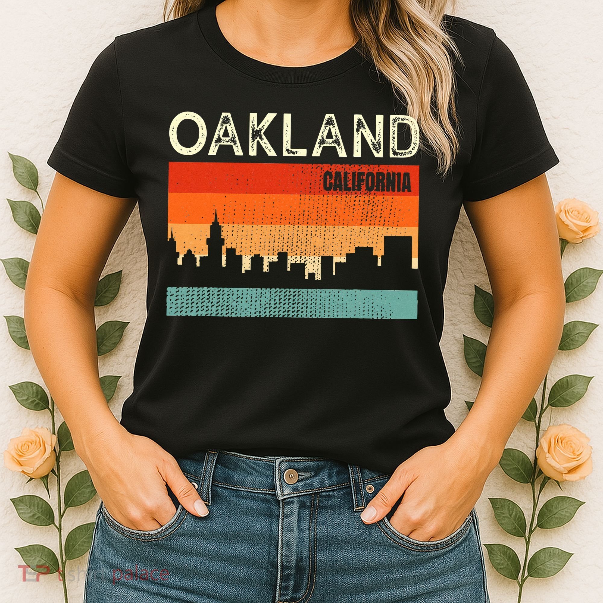 Oakland California Town Skyline Women's T-Shirt