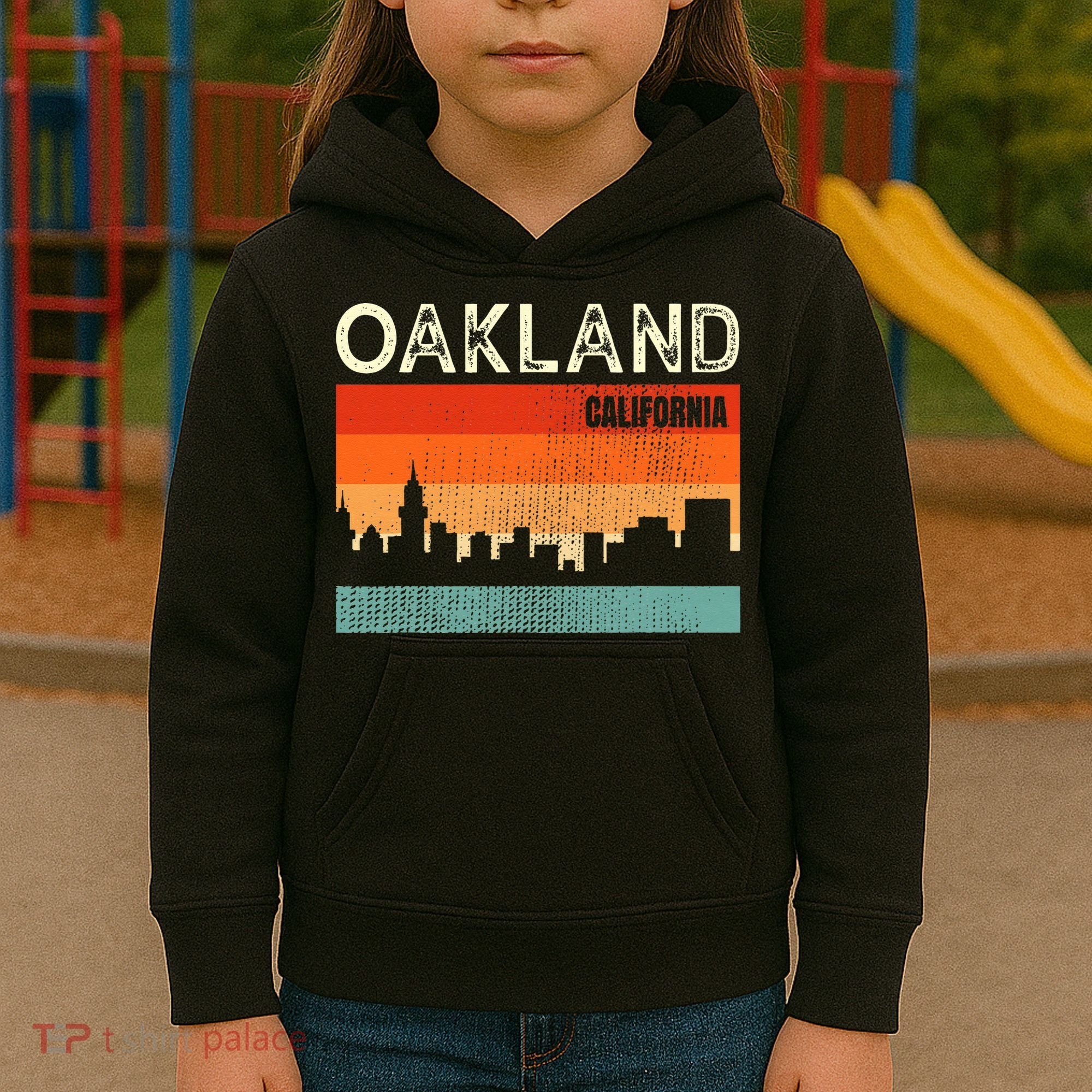 Oakland California Town Skyline Kids Hoodie