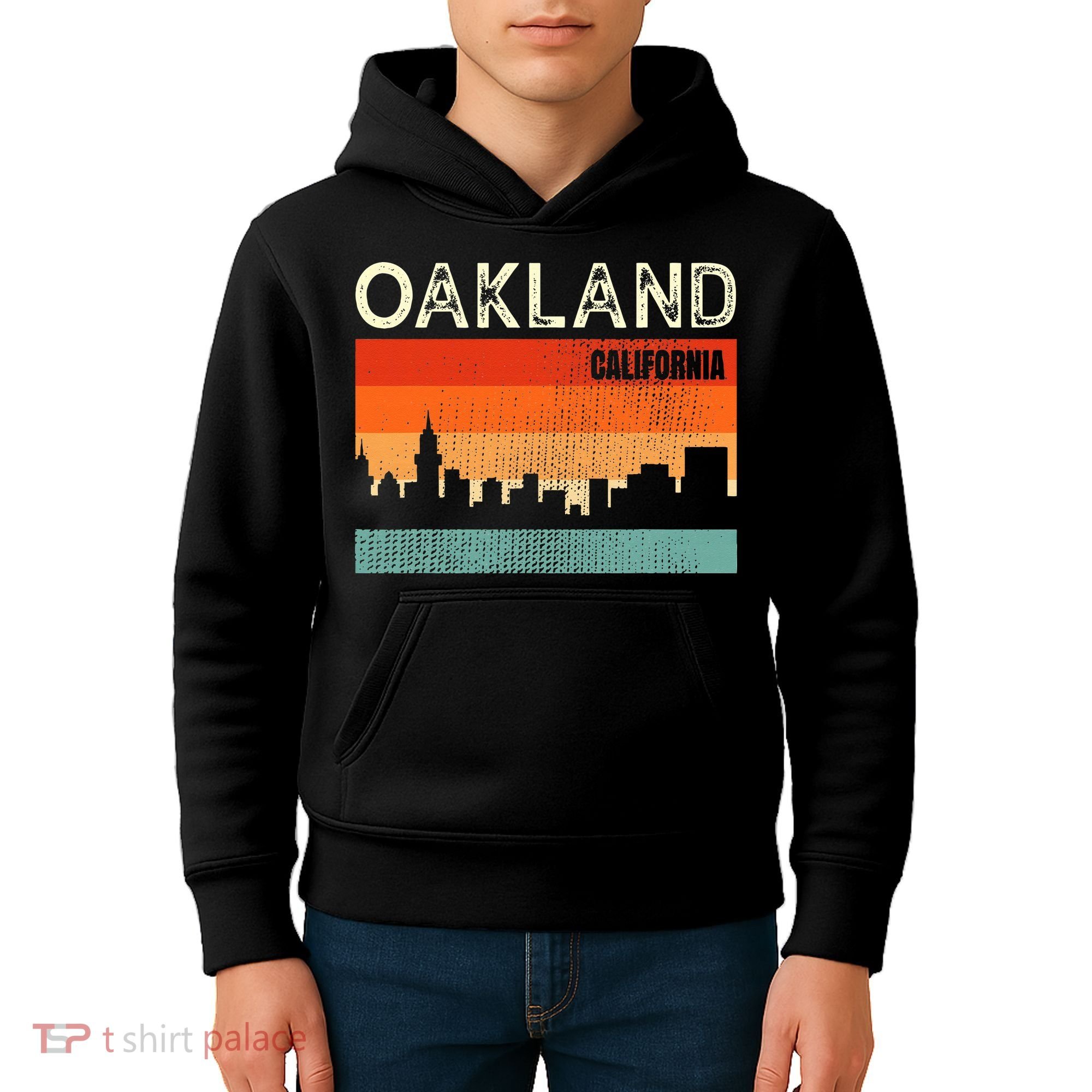 Oakland California Town Skyline Kids Hoodie
