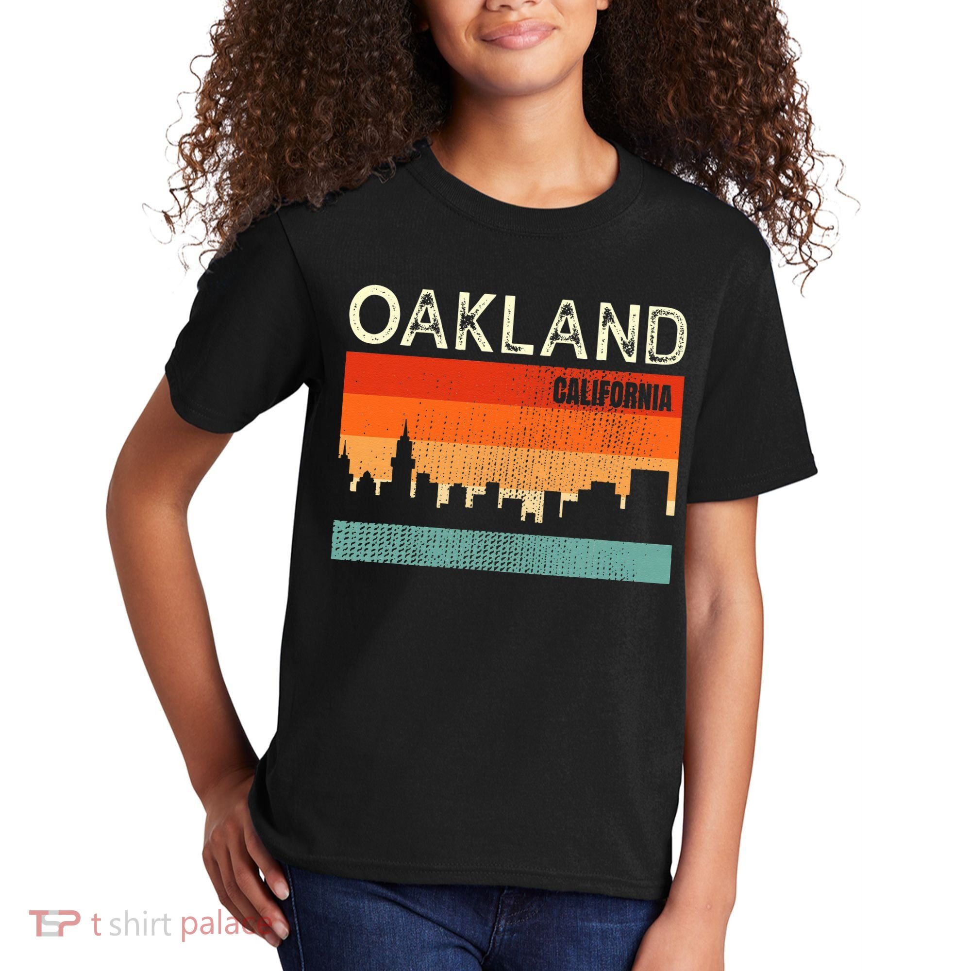 Oakland California Town Skyline Kids T-Shirt