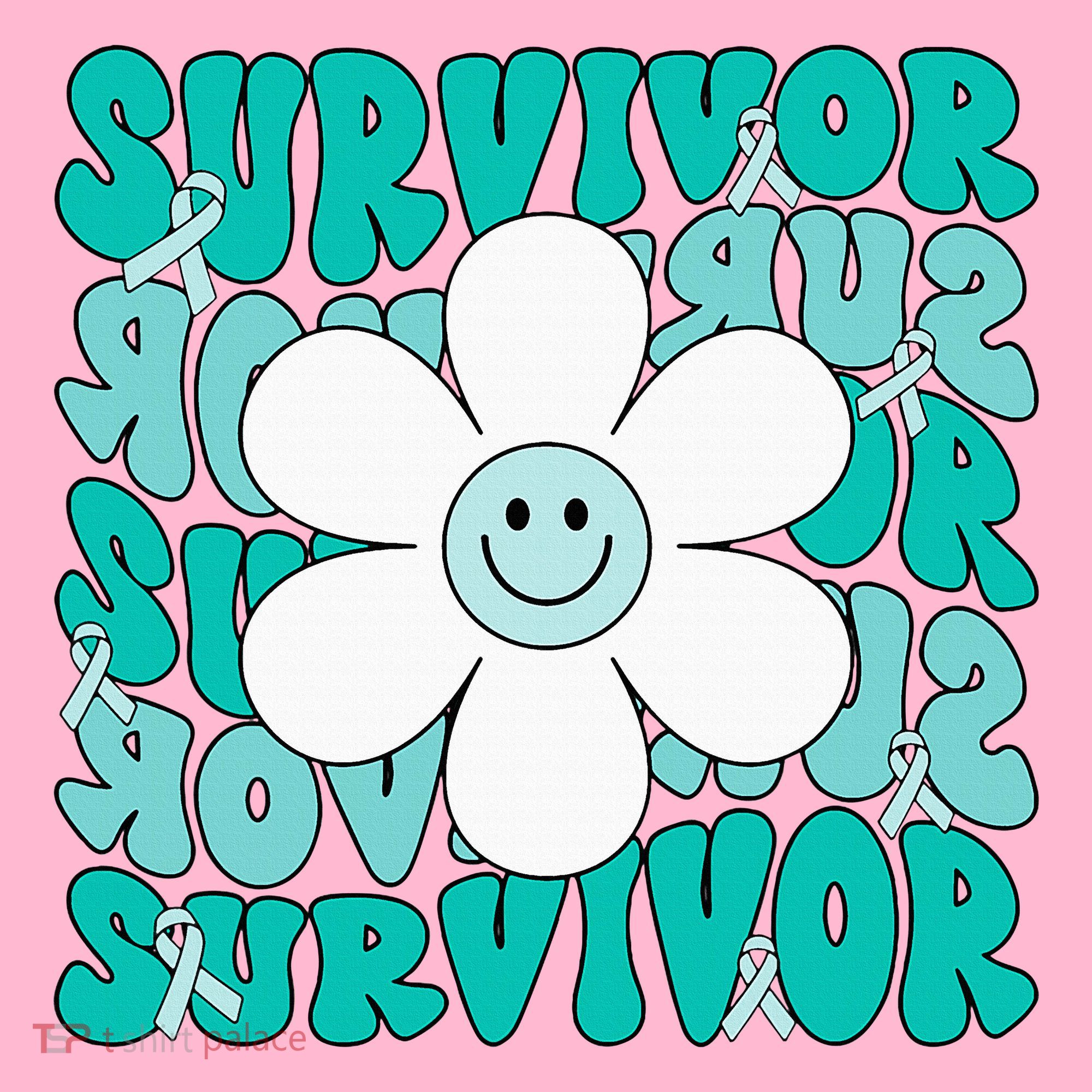 Ovarian Cancer Teal Ribbon Ovarian Cancer Survivor Coaster