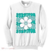 Ovarian Cancer Teal Ribbon Ovarian Cancer Survivor Sweatshirt thumb 0