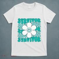 Ovarian Cancer Teal Ribbon Ovarian Cancer Survivor T-Shirt thumb 5