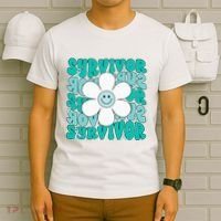 Ovarian Cancer Teal Ribbon Ovarian Cancer Survivor T-Shirt thumb 6