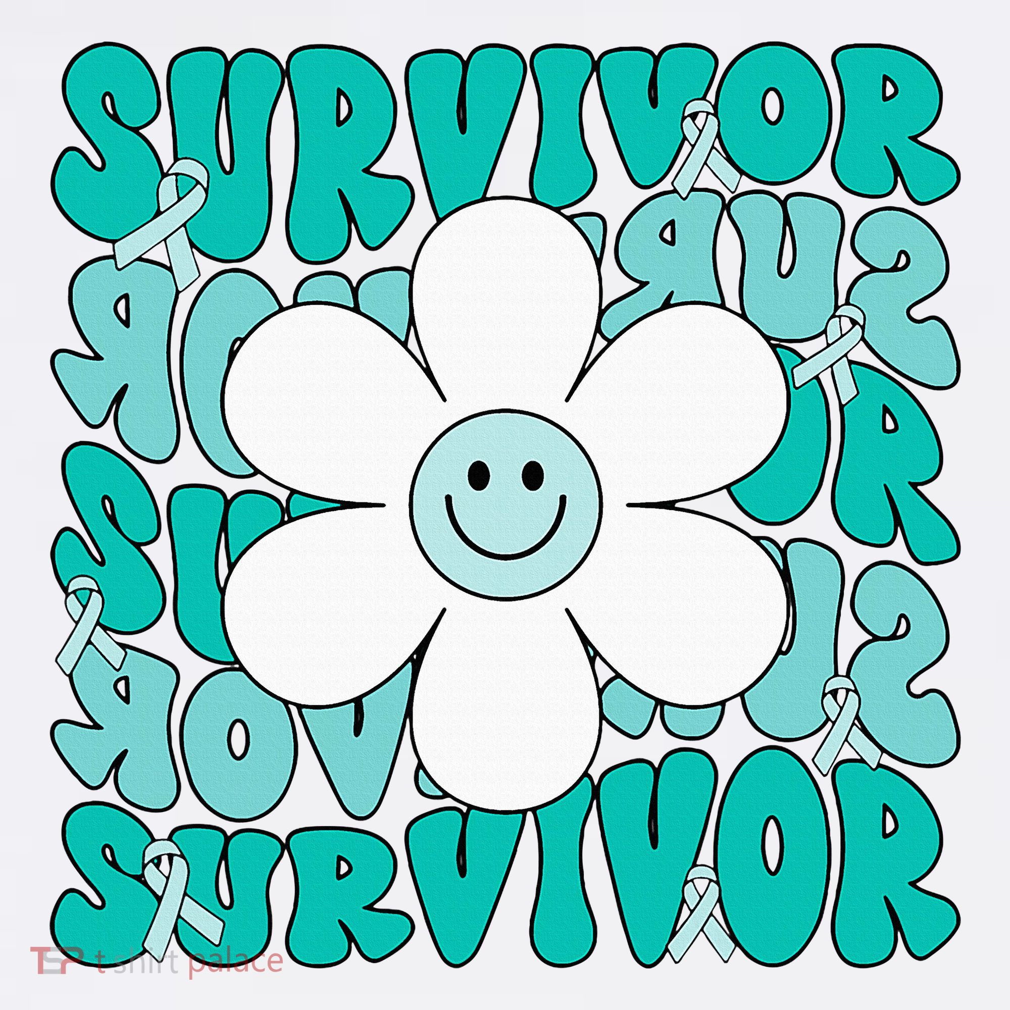 Ovarian Cancer Teal Ribbon Ovarian Cancer Survivor T-Shirt