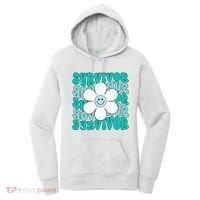 Ovarian Cancer Teal Ribbon Ovarian Cancer Survivor Women's Hoodie thumb 0