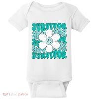Ovarian Cancer Teal Ribbon Ovarian Cancer Survivor Baby Bodysuit thumb 0