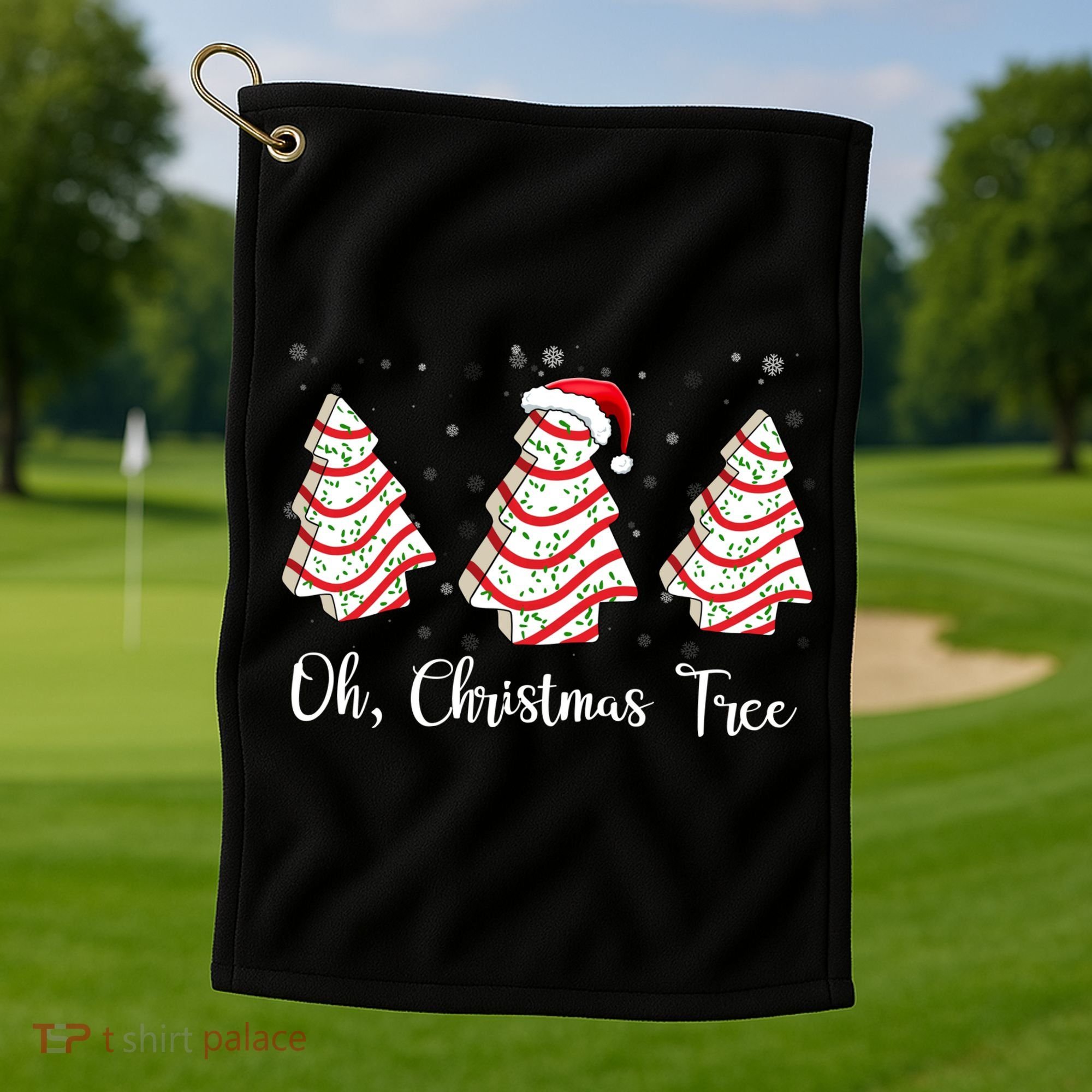 Oh Christmas Tree Cute Holiday Gift Golf Towel