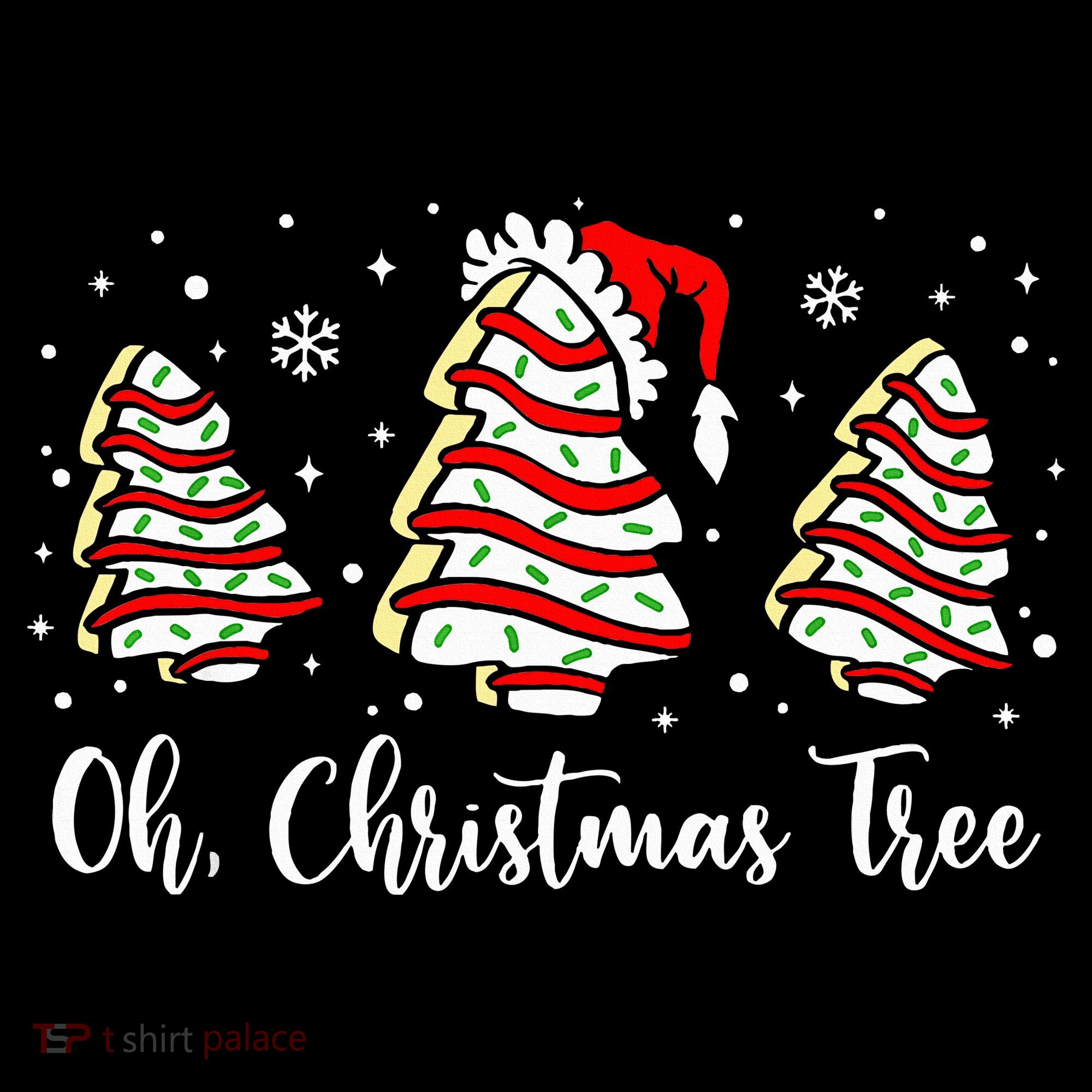 Oh Christmas Tree Cakes Debbie Funny Christmas Snack Cake  Women's Hoodie