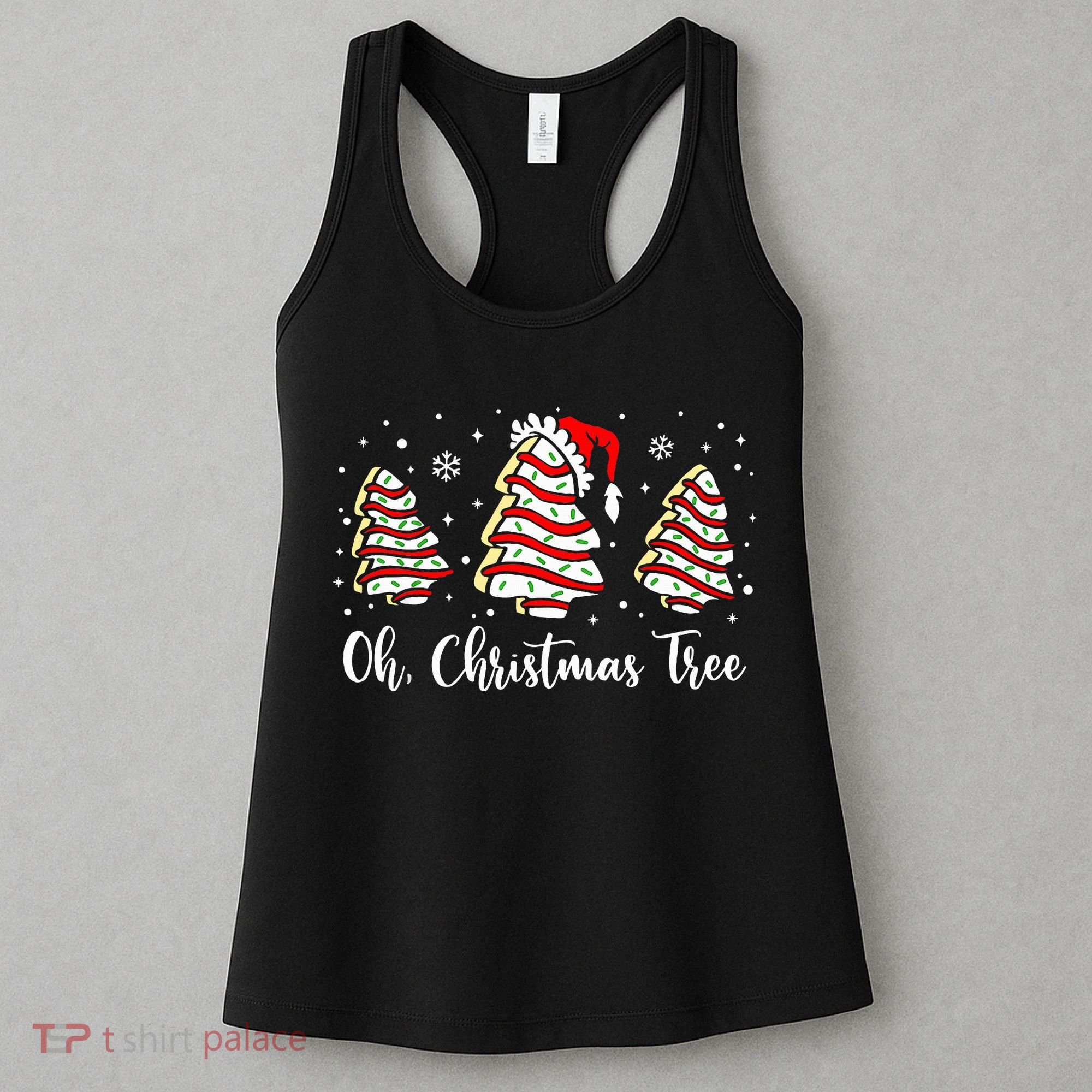 Oh Christmas Tree Cakes Debbie Funny Christmas Snack Cake  Women's Tank Top