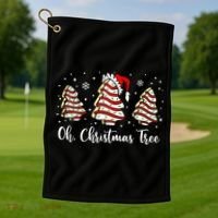 Oh Christmas Tree Cakes Debbie Funny Christmas Snack Cake  Golf Towel thumb 1