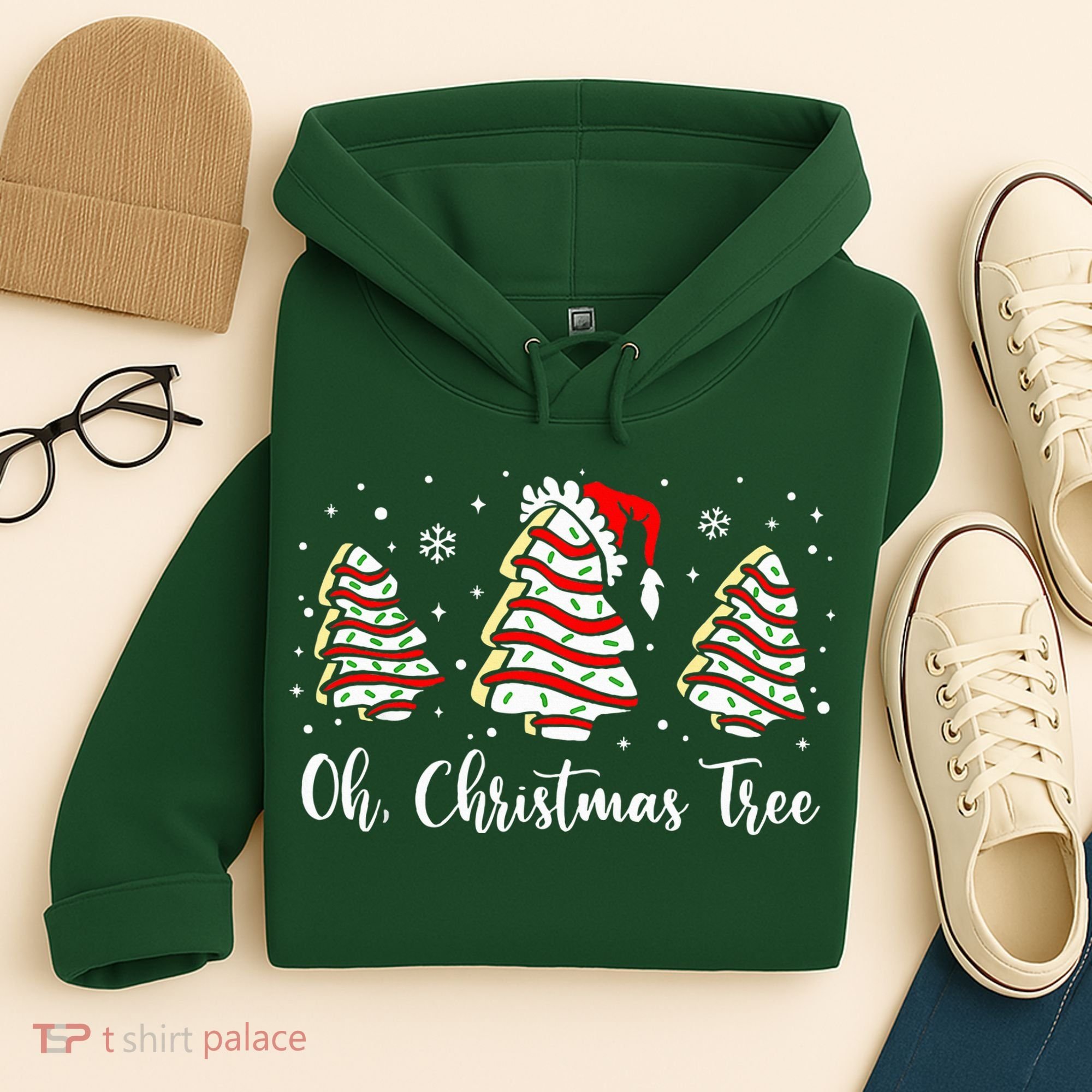 Oh Christmas Tree Cakes Debbie Funny Christmas Snack Cake  Hoodie