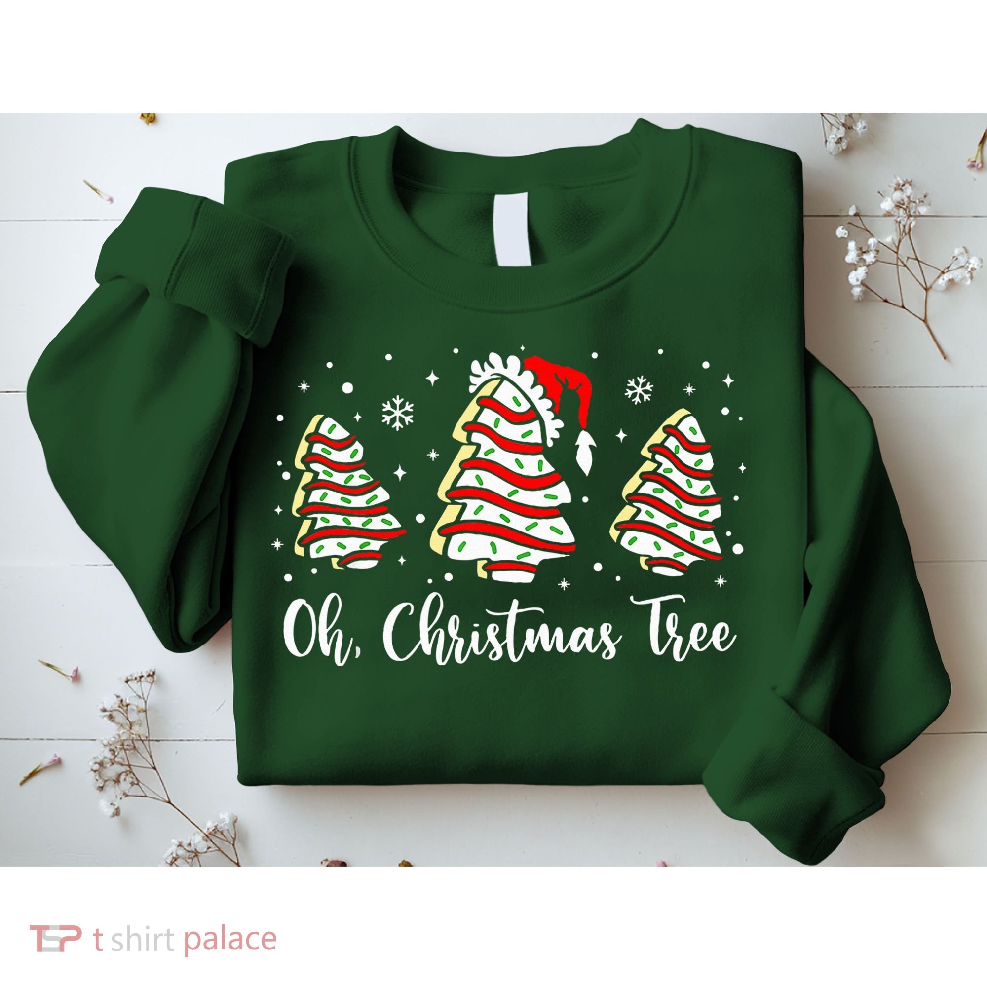 Oh Christmas Tree Cakes Debbie Funny Christmas Snack Cake  Sweatshirt
