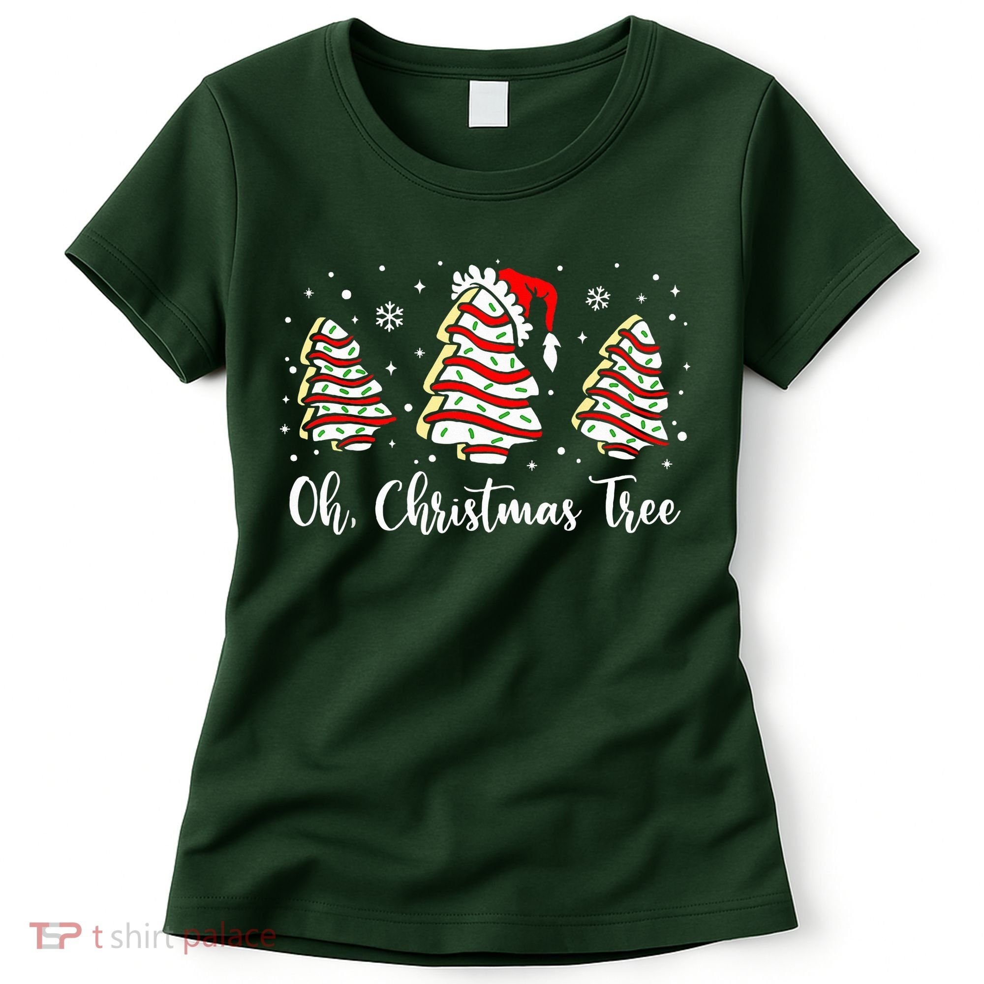 Oh Christmas Tree Cakes Debbie Funny Christmas Snack Cake  Women's T-Shirt