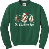 Oh Christmas Tree Cakes Debbie Funny Christmas Snack Cake  Kids Sweatshirt thumb 0