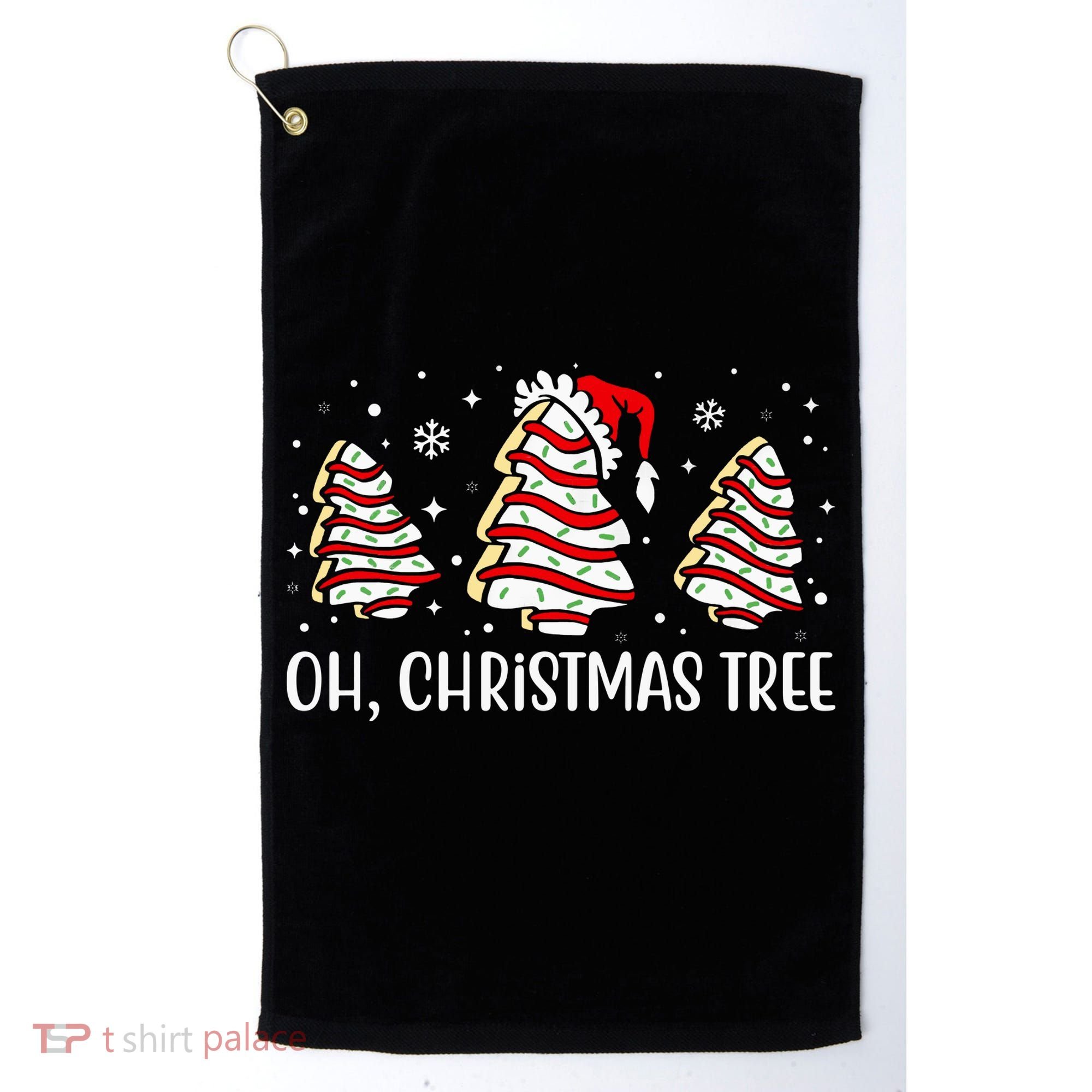 Oh Christmas Tree Cookie Festive Holiday Golf Towel