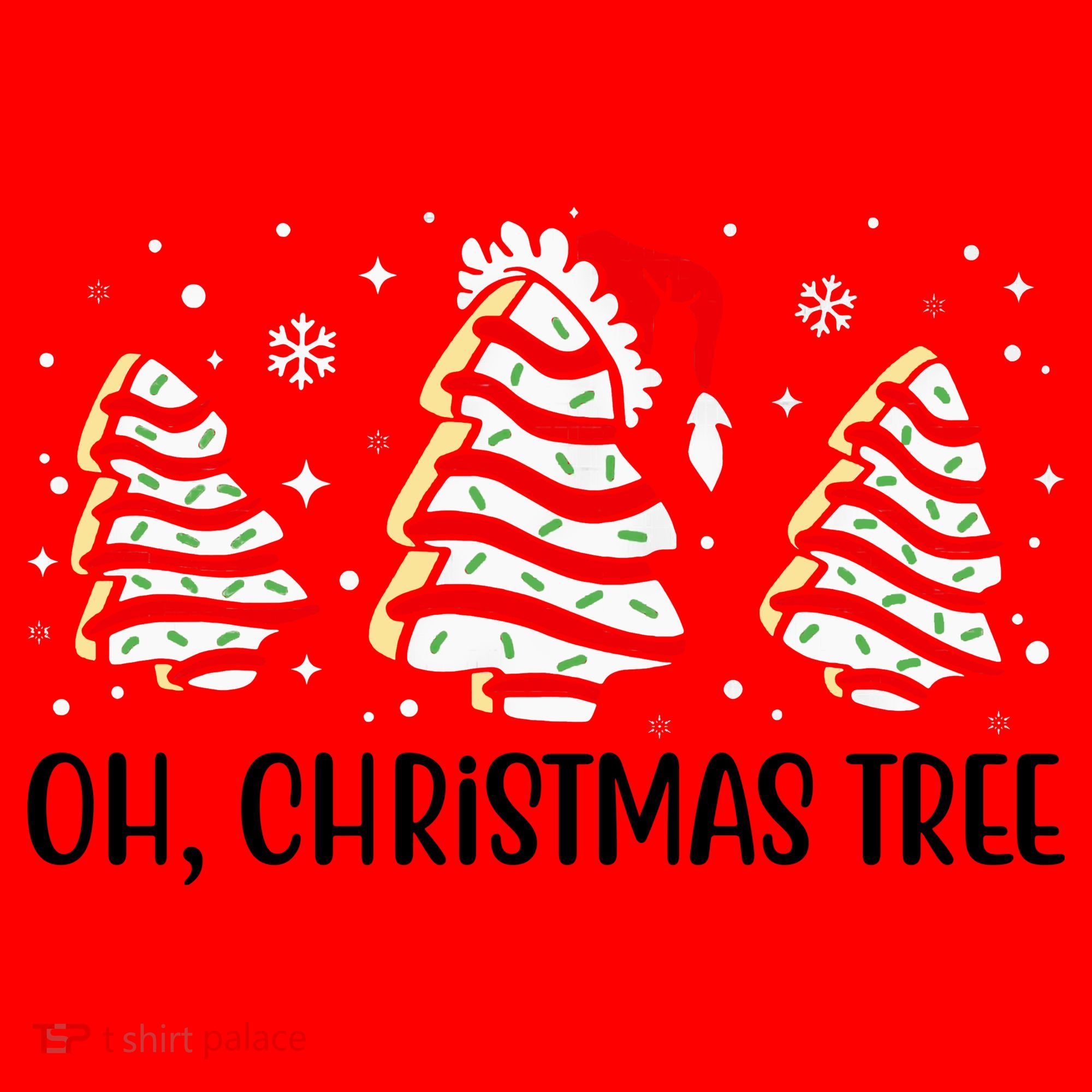 Oh Christmas Tree Cookie Festive Holiday Santa Hat